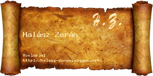 Halász Zorán névjegykártya